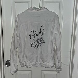 White bride denim jacket.